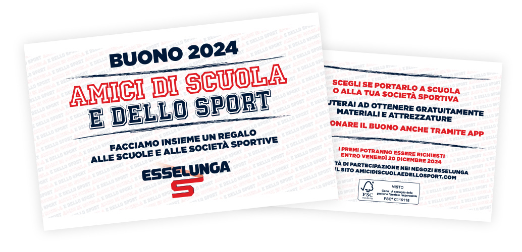 buoni 2024: facciamo insieme un regalo alle scuole e alle società sportive